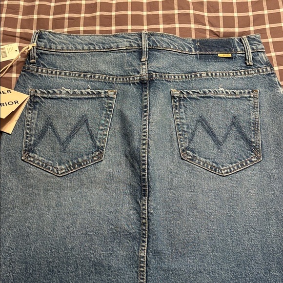 BNWT MOTHER The Split Second Denim Midi Skirt - Picture 2 of 12